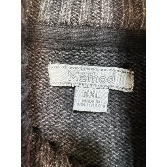 Method Mens Preppy Neck Wrap Pullover Sweater XXL Charcoal Gray - Picture 8 of 13